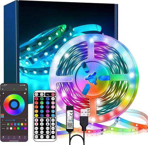 NBBUFF 3.28 ft Smart RGB LED Strip LightsControl via App or RemoteFeatures Music