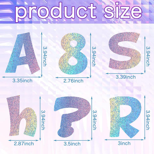 Gueevin 216 Pcs Bulletin Board Letters for Classroom Numbers Alphabet and Punctuation Cutouts Poster Board Letters with Adhesive Dots for School Wall Bulletin Board Decoration(Holographic) by Gueevin