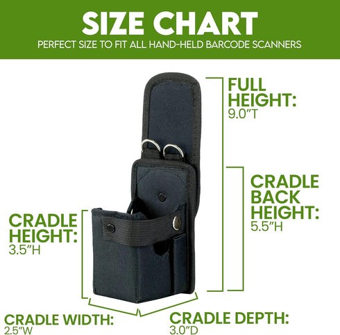 e-Holster 1D 2D DS2208/8108/8100/4600/2200 Wireless Scanner Holster (Small) | Ballistic Nylon Pouch for and Barcode