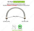 EZ-Fluid 16-Inch 1/2" FIP X 1/2" FIP Stainless Steel Braided Faucet Supply Line Connector