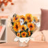 Tecculi 3D 7.5inches Greeting Cards Pop Up Cards Small Paper Flower Bouquet Gifts for Women Mom Wife Birthday
