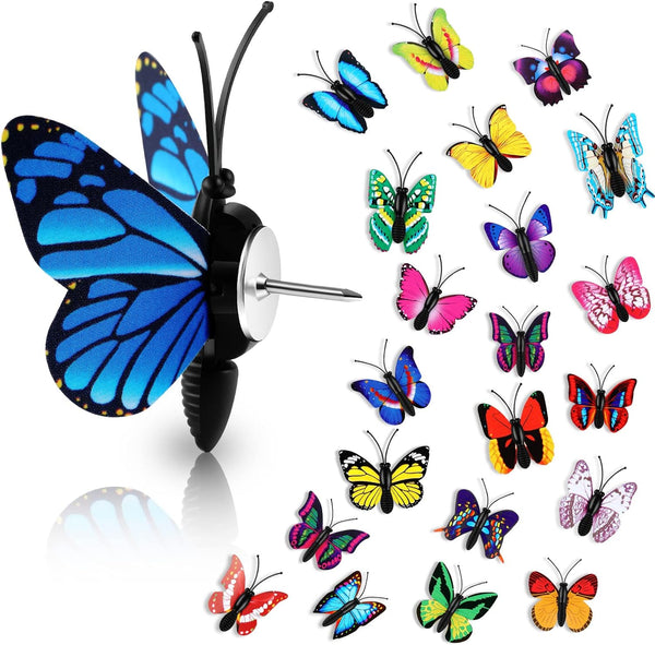 Epakh 60 Packs Butterfly Thumb Tacks, Decorative Push Pins, Colorful Cute Pushpins for Photo Wall Cork Board Home