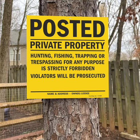 Smartsign “Posted - Private Property” Sign, 11" x 11" Plastic, Pack of 5, Made in USA