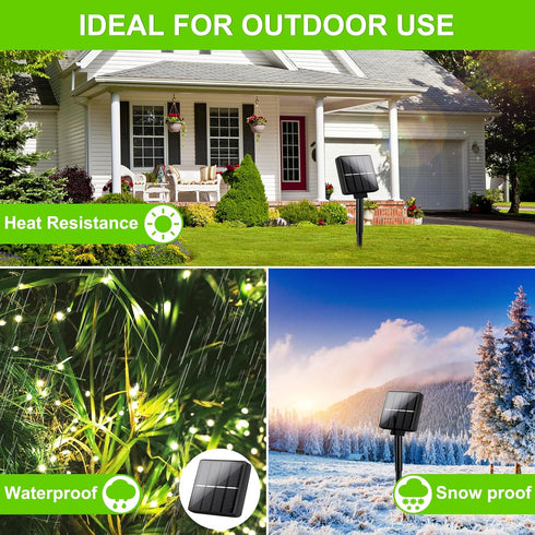 2-Pack 80FT 200LED 8 Brightever Solar String Lights Outdoor Waterproof, Total Solar Fairy Lights with Lighting Modes