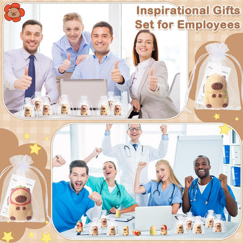 RoundFunny 48 Set Capybara Party Favors Positive Capybara Squeeze Stress Balls with Cards & Bags Mini Animal Stress