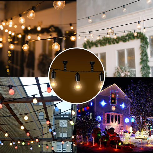 Dapute 30 Pack Outdoor String Light Hooks, Metal Steel Hooks for String Lights, Screw in Lights Clips for Light Wire
