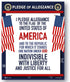 Pledge of Allegiance Poster LAMINATED American Flag Print for Classroom Décor, 15x20