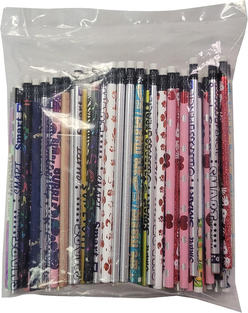 Naturejam Misprint Pencils with Erasers, 144 Count, Number #2 Mixed Assorted Colors and Prints