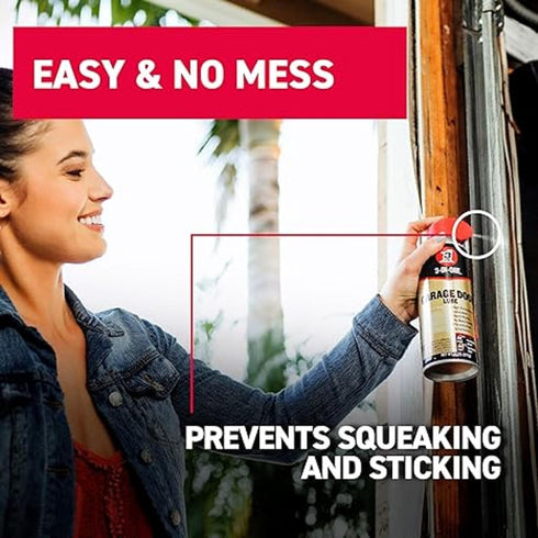 3-IN-ONE 2 11 OZ Pack, 100584, Professional Garage Door Lubricant with Smart Straw Sprays Ways, Twin Clear