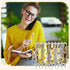 TecUnite 30 1.0 mm 10 Pcs Sunflower Pens Sunflower Gift for Sunflower Lover Yellow Flower Floral Pens Black Ink