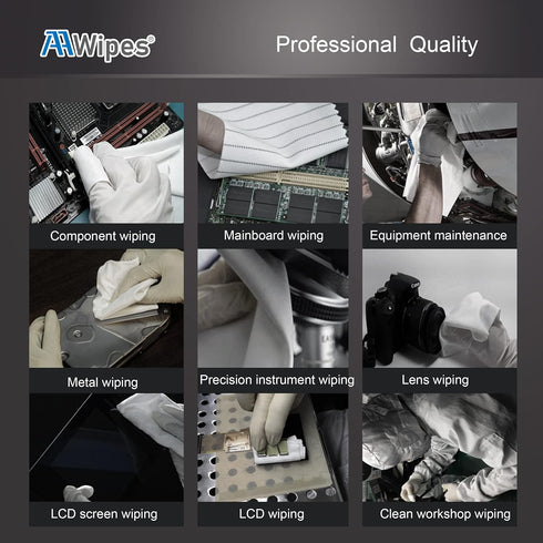 (6"x6") 100pcs AAWipes Cleanroom Wipe Cloths (Grade A) - Safe Electrostatic Discharge (ESD) Polyester Wiper Special
