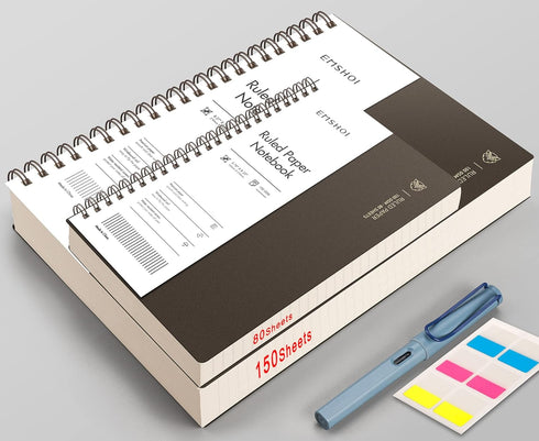 EMSHOI A4 Spiral Notebook, 11.2" X 8.27", College Ruled Lined Journal, 300 Pages/150 Sheets, Easy Tear Perforated