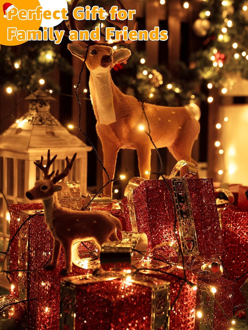 500 164 8 Dimmable, BrightChristmas LED FT Christmas Lights, Waterproof Outdoor String Lights with Remote and Timer