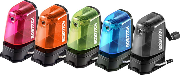 Bostitch Office Manual Pencil Sharpener, Multi-Mount, Vacuum or Screw Mount, Assorted Colors - One of Five Colors