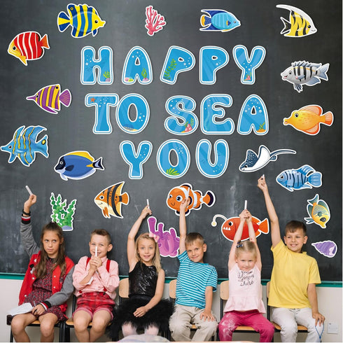 Bulletin Board Decorations Summer Cutouts Under The Sea Beach Classroom Decor for School and Office Supplies
