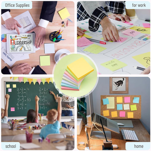 Sticky Notes 3x3 Inches, 8 Pads, 800 Sheets, Premium Sticky Note Pads, Self-Stick Note Pads