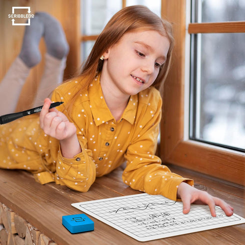 SCRIBBLEDO 11”x14” Large Graph Dry Erase Board with Double-Sided .75” Cells for Home School Classroom Use