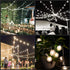 25Ft G40 27 G40 Bulbs, LED Outdoor Christmas Frosted White String Lights with White Pearl Shatterproof Connectable