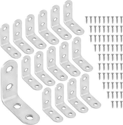 SAMNATE Stainless Steel L Brackets 404016X2mm Right Angle Corner Brace with Screws, 90