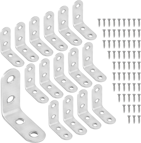 SAMNATE Stainless Steel L Brackets 404016X2mm Right Angle Corner Brace with Screws, 90