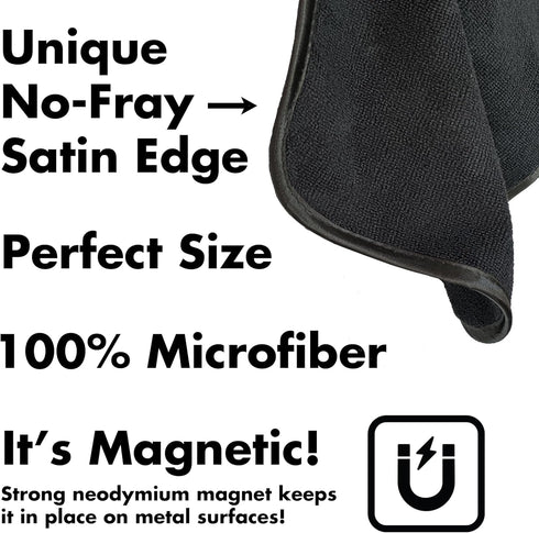 No-Fray Satin Edge Magnetic Dry Erase Premium Upgraded Design Whiteboard Cleaning Cloth Eraser by AgilePacks (10" x 10") - 2 Pack by AgilePacks