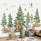 decalmile Mountain Tree Woodland Wall Decals Large Pine Tree Forest Animal Bear