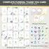 50 Pack 4x6in 25 Decorably Gold Foiled Thank You Cards for Funeral with Envelopes and Stickers, Floral & Butterfly