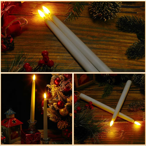 50 9.7 Inch Baquler Pcs Flameless Taper Candles Battery Operated Taper Candles Bulk LED Flickering White Candlesticks