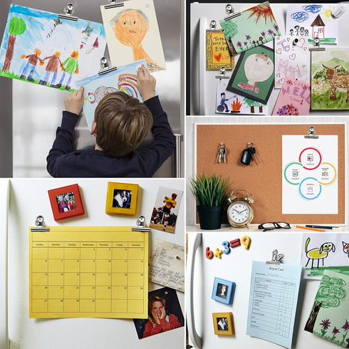 Magnetic Clips 2 Inch, Heavy Duty Metal Clips for Refrigerator, 10 Pack Strong Magnet Clips for Fridge, Whiteboard,