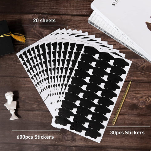 Whaline 600pcs Graduation Cap Stickers, Self-Adhesive Black Graduation Hat Labels for Party Decor