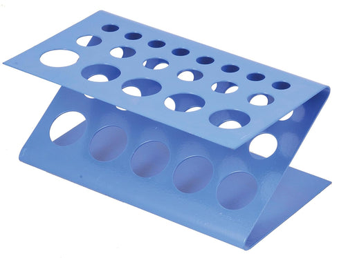 EISCO Z Shape Test Tube Stand, Aluminum Sheet, Fits up to 18 Tubes in 3 Different Sizes (1", 0.75", 0.5")