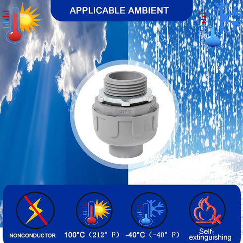Yariwiz 10 Pack Liquid Tight Conduit Coupling - 1 Inch Plastic