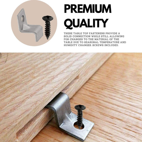 Performore 40 Pack Z Table Top Fasteners with Screws, Heavy Duty Z Table Top Fasteners Solid Steel