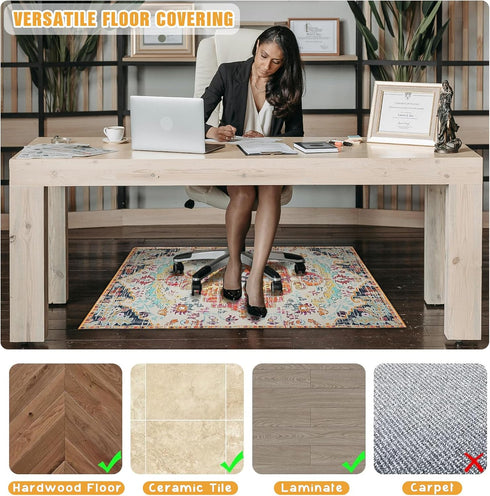 Wruzbxcn 36"X 48" Office Chair Mat for Hardwood Floor Office Rugs for Gaming Rolling Chairs Computer Desk Chair
