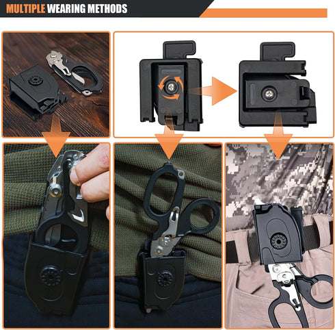 Heyear 6 1 Trauma Shears, In Emergency Shears, Stainless Steel Foldable Trauma Scissors with Compatible Holster
