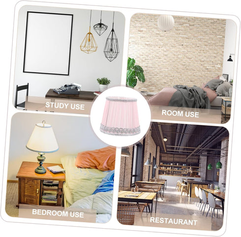 Angoily Fabric Lampshade, Small Lamp Shades For Floor Lamps, European Lamp Shade, Chiffon Pleated Lampshade, Clip-on
