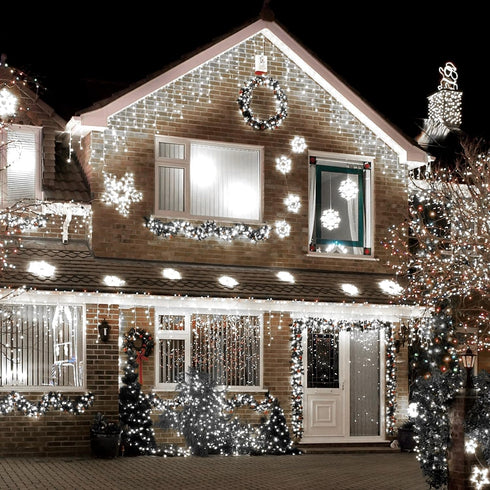 200 29FT 8 Cluster Lights Christmas Led Fairy Lights Green Wire Twinkle Lights with Remote Modes String Lights Timer