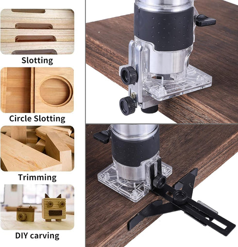AKYPACH 110V 800W Trimmer 30000R/MIN Router Tool, Compact Wood Router Tool for Woodworking, Electric Hand Compact Edge