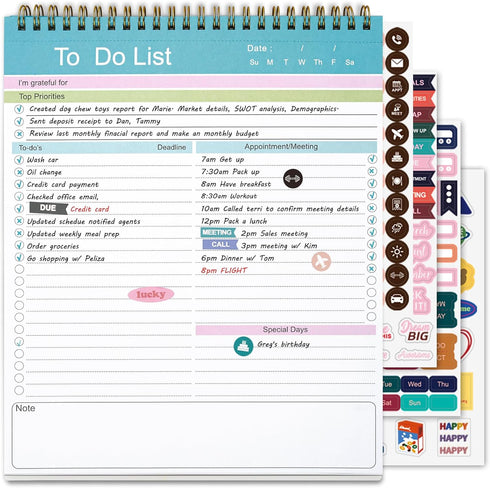 To Do List Notepad, Spiral Bound Undated Daily Planner, 52 Sheets 8.5" X 10.5" Task Planning Pad for Home Office