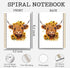 Sunflower Highland Cow Notebook, Western Cow Office Supplies, Spiral Notebook 5.5x8.3, Gifts for Highland Cow Lovers