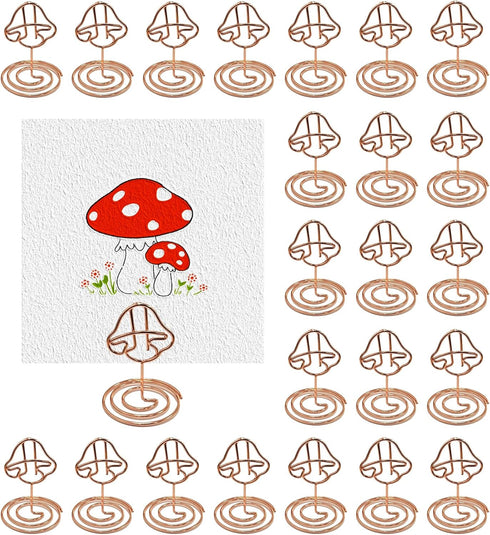 24pcs Mushroom Table Place Card Holder Table Number Holder Photo Display Stand