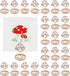 24pcs Mushroom Table Place Card Holder Table Number Holder Photo Display Stand