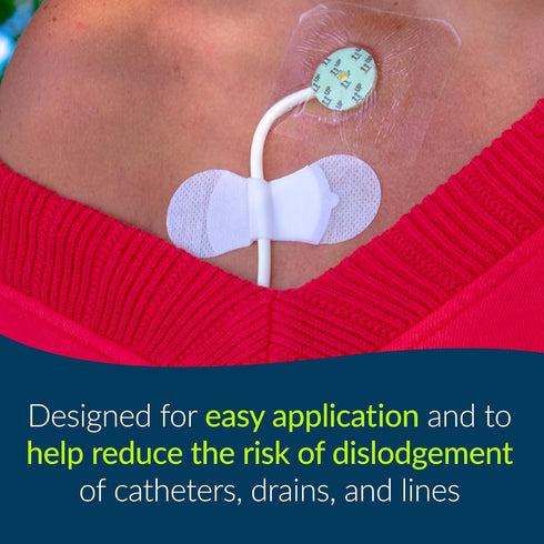 3300M-10PK Pack 10 TIDI Grip-Lok Medium Securement Device of Catheter Stabilization Device White Flexible Material