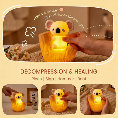 ChuangMaiShi Dimmable Koala Tap Night Light USB Rechargeable Timer RGB Color Changing Silicone Cute Cartoon LED Touch