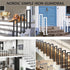 PAUANI Rod(L-35CM) Stair Handrails Railing Kit - Balusters Indoor/Outdoor, L/U Type Wrought Iron Stair Handrail