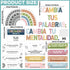 gisgfim 34 Pcs Spanish Boho Rainbow Growth Mindset Posters Banners Classroom Bulletin Board Decor Positive Sayings Accents Display Set Teacher Educational Poster Elementary Middle School Supplies by gisgfim