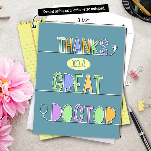 NobleWorks Jumbo Thank You Card for Nurse and Doctor, 8.5 x 11 Inch Gratitude Greeting Card