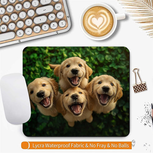 PIDAY Cute Golden Retriever Mouse Pads for Desk, Dog Gaming Mousepad Office Decor Accessories,Travel Mousepad