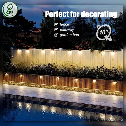 16 Pack, SOLPEX Solar Deck Lights Outdoor Solar Step Lights Waterproof Led Solar lights for Outdoor Stairs, Step