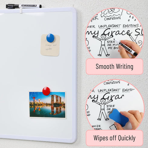 Mr. Pen Dry Erase Board, 18” x 24” with Black Marker, White Frame, Magnetic Whiteboard for Wall Use